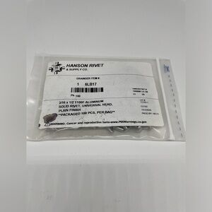 Hanson Rivet 3/16 x 1/2 1100 F Solid Rivet 100 Pack